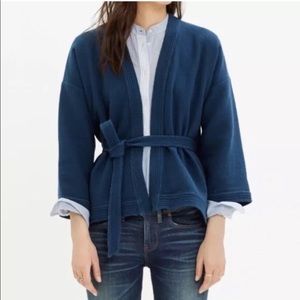 Madewell blue kimono wrap jacket